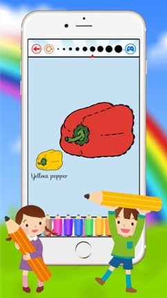 Vegetable &amp; Fruit Coloring Book - Drawing Connect dots kids screenshot