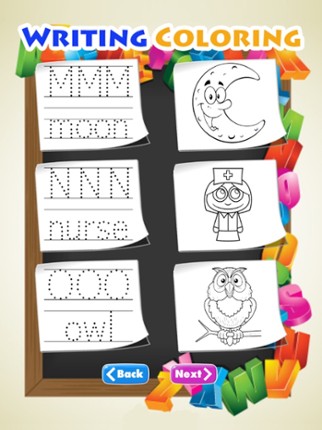 Writing Words, Letters A to Z and Coloring Book screenshot
