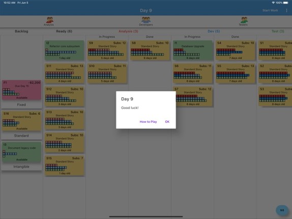 Kanban Simulator screenshot