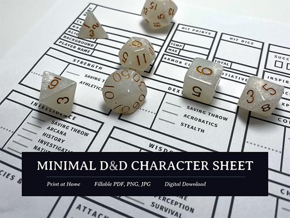 Minimal D&D Character Sheet Game Cover