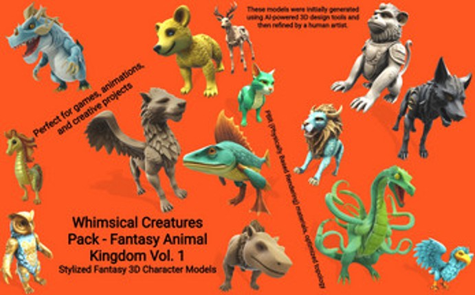 Whimsical Creatures Pack - Fantasy Animal Kingdom Vol. 1 3D Model screenshot