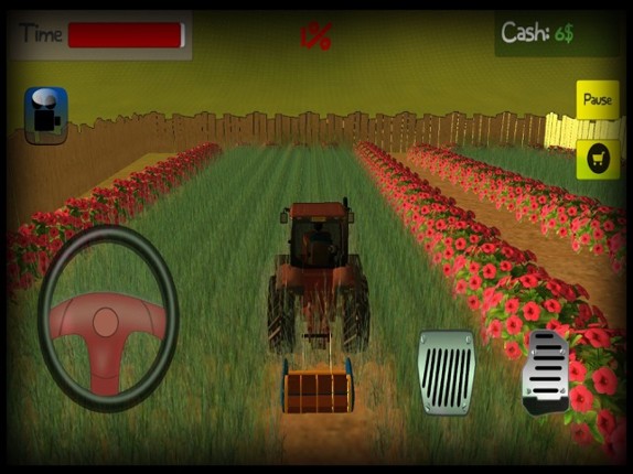 Lawn mowing &amp; harvest 3d Tractor farming simulator screenshot