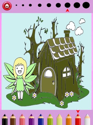 Girls Coloring Book Little Fairies - Game For Kids Image