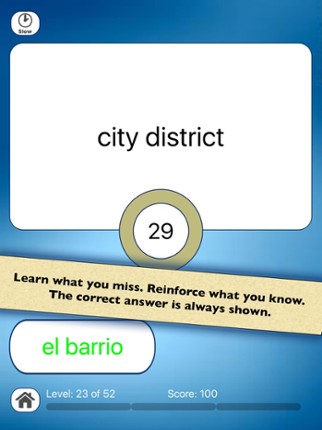 Spanish Vocabulary Practice screenshot