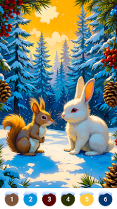 Winter Snow Color by Numbers screenshot