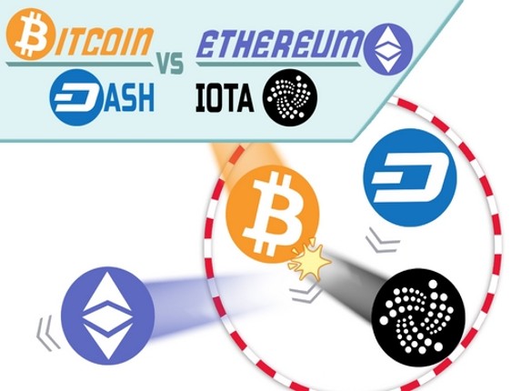 BITCOIN vs ETHEREUM DASH IOTA Image