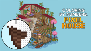 Coloring by Numbers: Pixel House Image