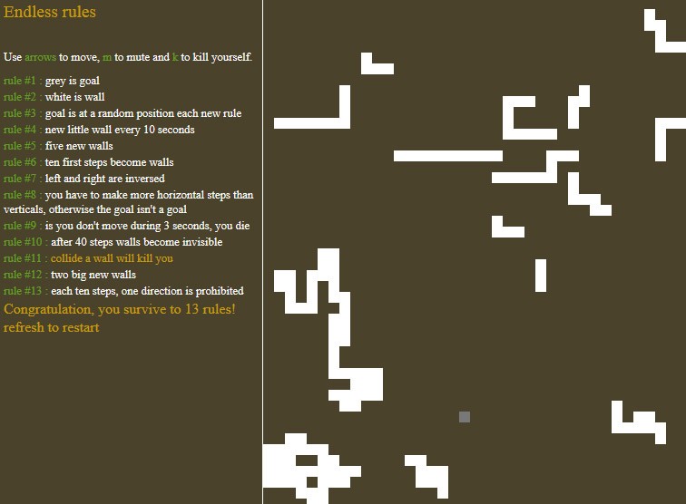 Games like endless rules