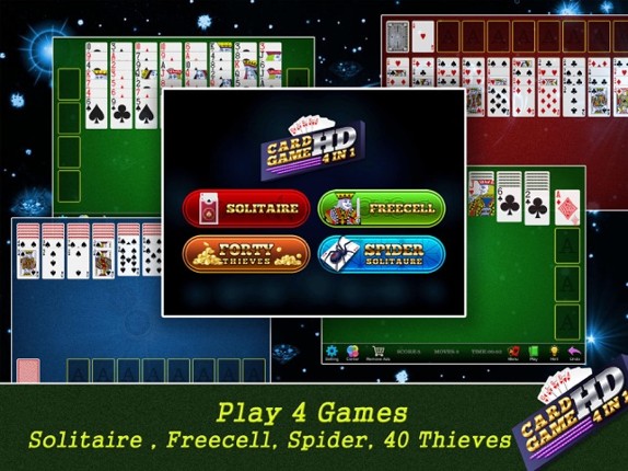 Solitaire Card Games 4 in 1 HD screenshot