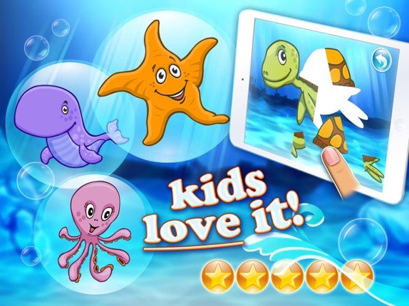 Ocean puzzle HD with colorful sea animals and fish screenshot