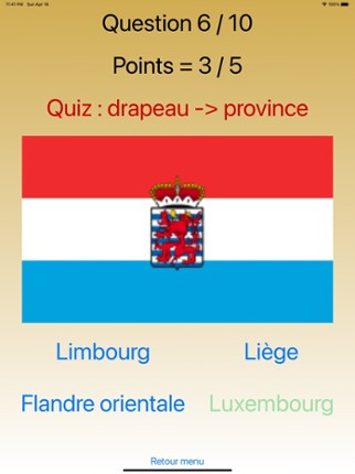 Provinces de Belgique screenshot