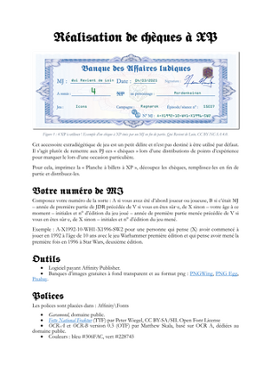 Réaliser des chèques à XP pour vos joueurs screenshot