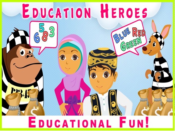 Education Hero Kids - Help Hannah with counting numbers and sorting and Harris needs your help with math and colors in their preschool adventure! Image