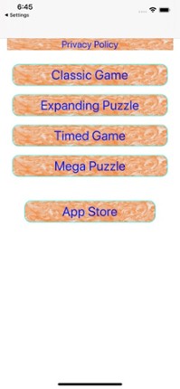 Expanding crossword puzzle screenshot