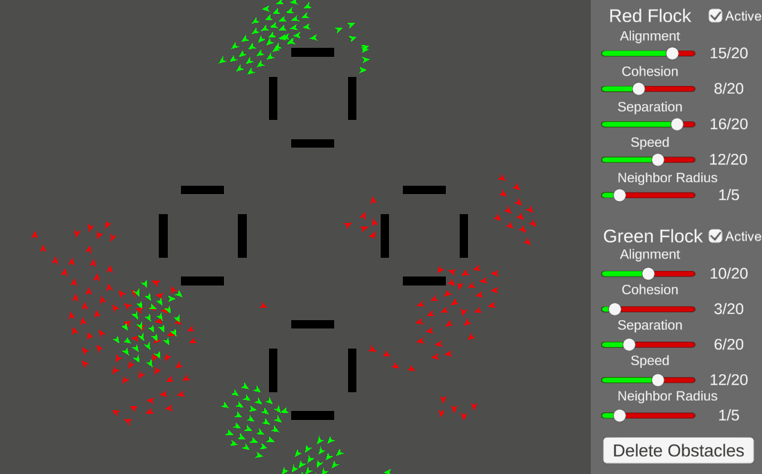 Games like Boids: A Flocking Simulation