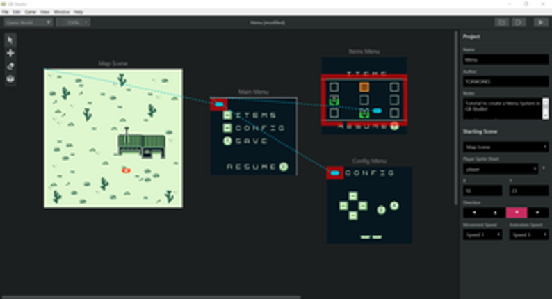 Menu/Inventory System for GB Studio screenshot