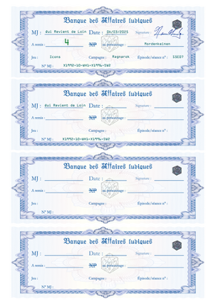 Réaliser des chèques à XP pour vos joueurs screenshot