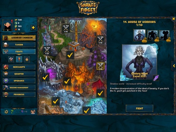 Shakes and Fidget: Idle RPG screenshot