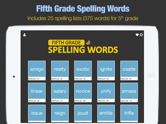 Fifth Grade Spelling Words screenshot