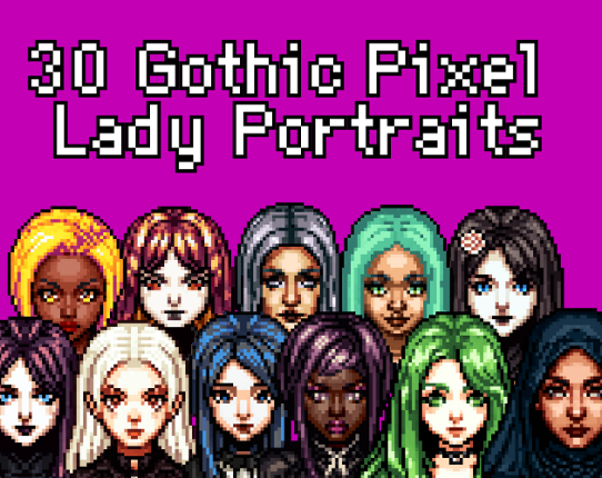 30 Gothic Pixel Lady Portraits Image