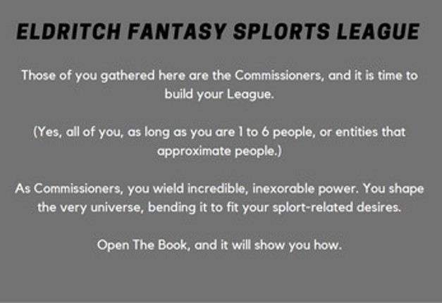 ELDRITCH FANTASY SPLORTS LEAGUE Image