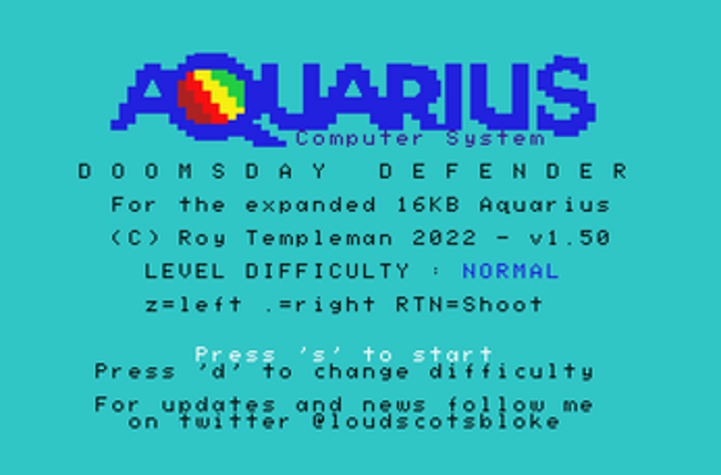 DOOMSDAY DEFENDER - Mattel Aquarius 16k screenshot