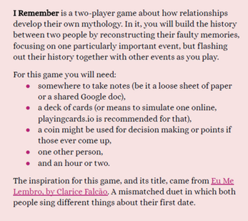 I Remember screenshot