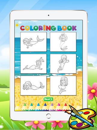 Princess &amp; Mermaid Coloring Book - All In 1 Sea Drawing Image