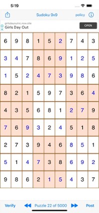 Sudoku 9x9 Game Image