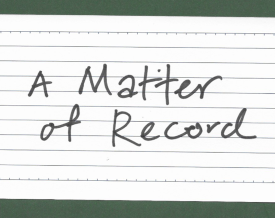 A Matter of Record Game Cover