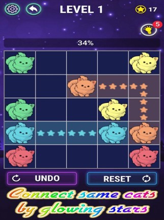 Adorable Cats glow connect screenshot