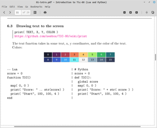 Intro to Tic-80 Game Programming with Lua or Python Image