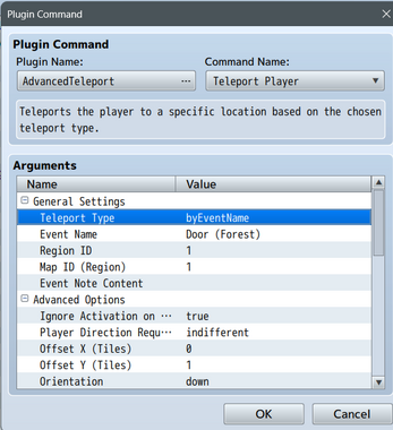 RPG MAKER MZ Plugin: Advanced Teleport screenshot
