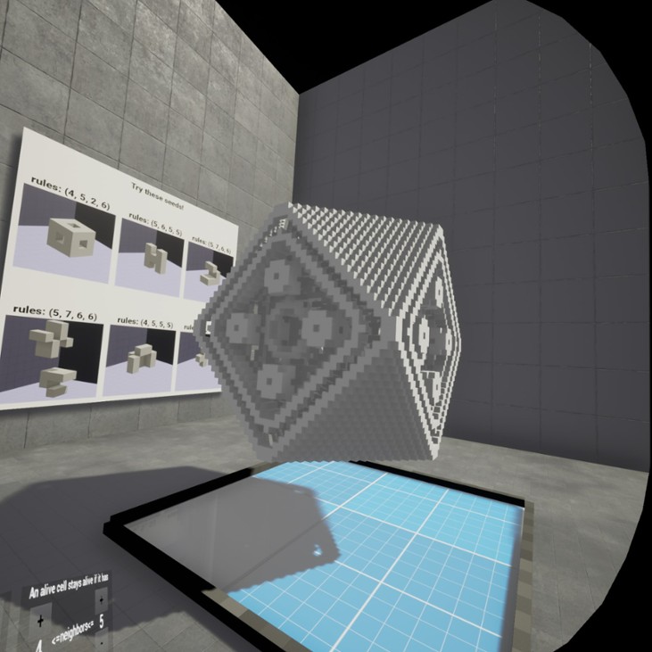 Games like Conway's Game of Life VR Lab.