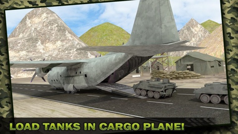 Army Cargo Plane Flight Simulator: Transport War Tank in Battle-Field Image