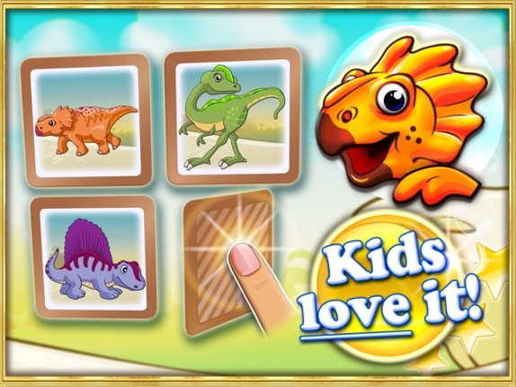 Jurassic dinosaur world pairs puzzle for toddlers and kids Image
