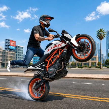 Moto Bike Stunt Wheelie Game Image