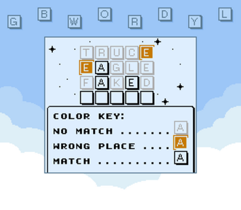 GB-Wordyl: Word game for Game Boy (& Color) / Analogue Pocket / Mega Duck Image