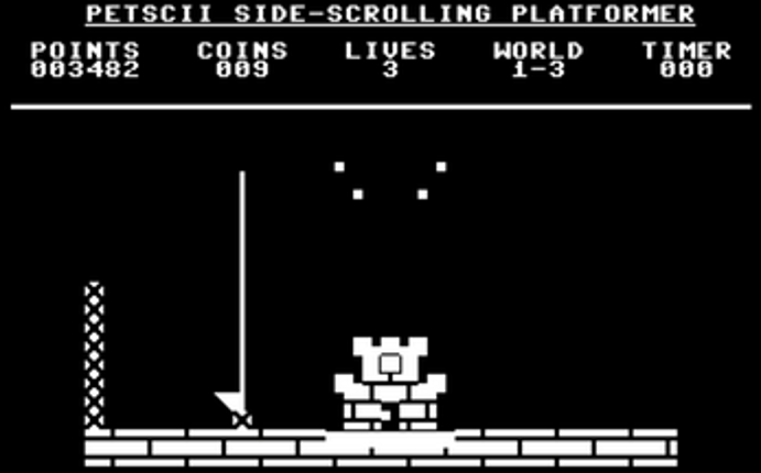 PETSCII Side-Scrolling Platformer X16 screenshot