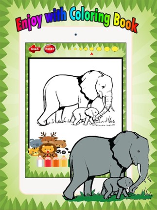 Wild animals Coloring Book: These cute zoo animal coloring pages provide learning skill games free for children and toddler any age screenshot