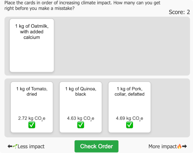 Games like Climate Impact Sorting Challenge