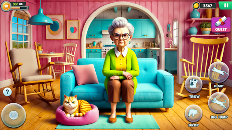 Angry Gran VS Naughty Cat Sim screenshot