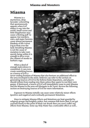 Miasma and Monsters Player's Pamphlet screenshot