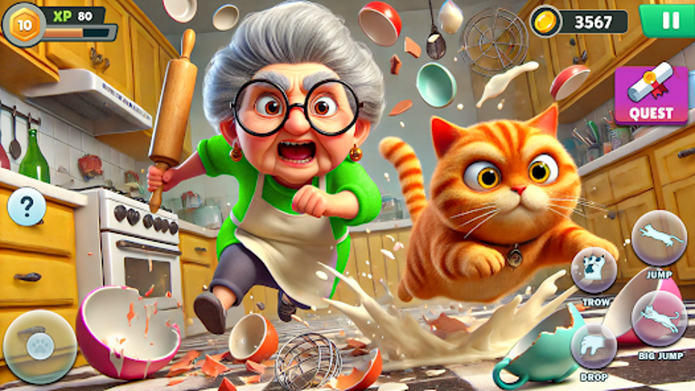 Angry Gran VS Naughty Cat Sim screenshot