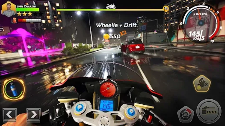 Street Racing Car Bike Driver Image