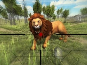 Lion Hunting 3D Image