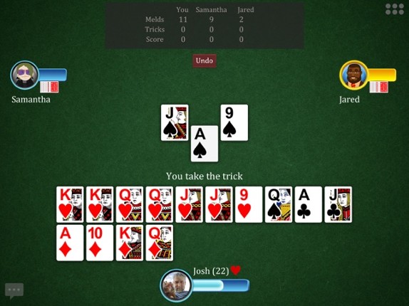 Cutthroat Pinochle Online screenshot