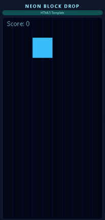 Neon Block Drop – HTML5 Puzzle Template (Rebrand & Resell) Image