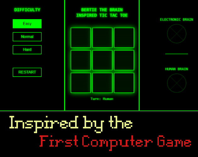 Games like Bertie the Brain Inspired Tic Tac Toe