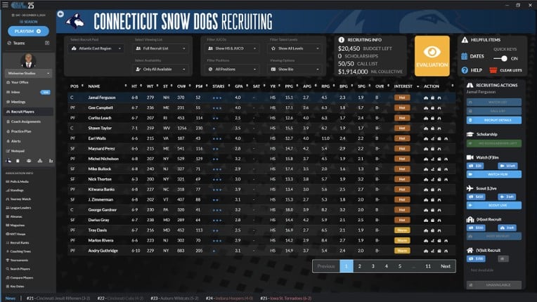 Draft Day Sports: College Basketball 2025 screenshot